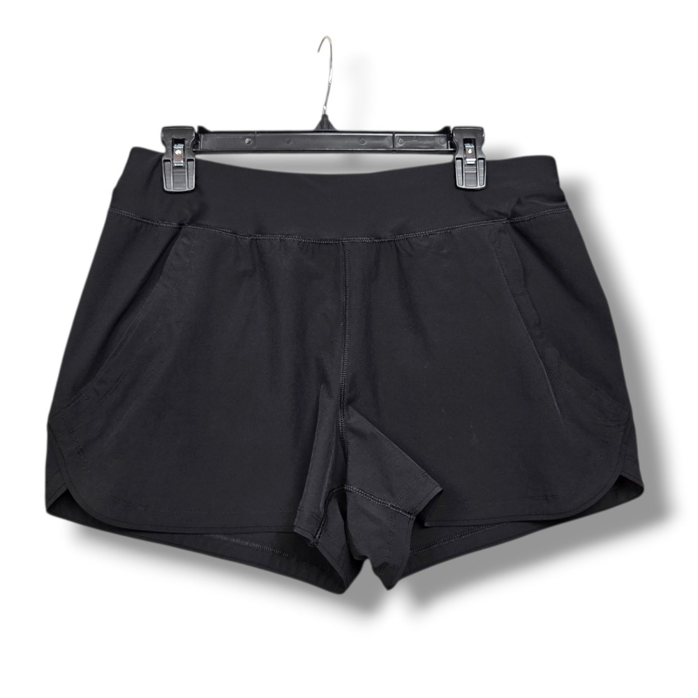 Lands End Quick Dry Swim Board Shorts Womens 10 Black 3" UPF STAIN